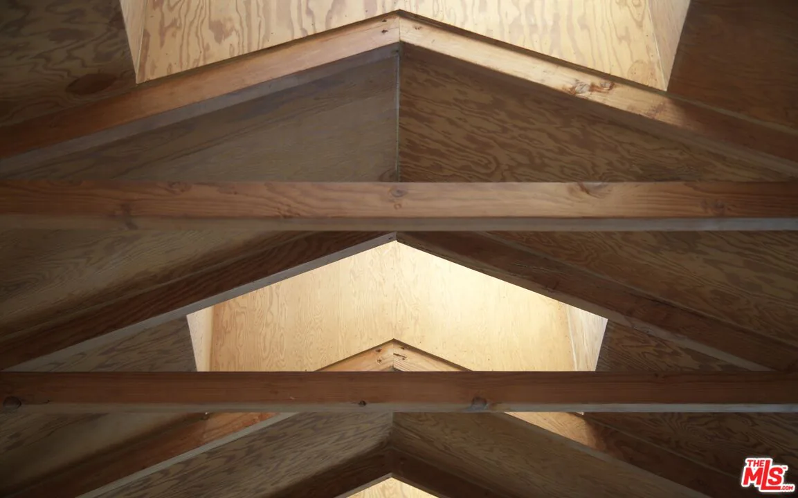745 Navy Street — open plywood ceiling and skylight detail