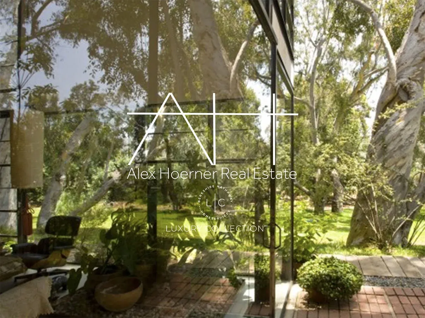 Mid-century modern Eames-era living room in Westside luxury home