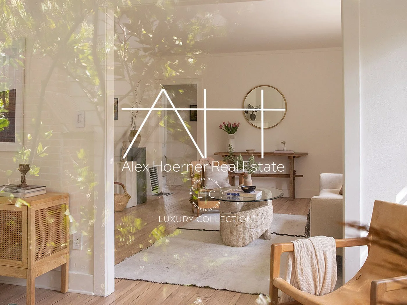 Mature sycamore trees reflecting in water, showing the natural beauty and mature landscaping of Santa Monica Canyon